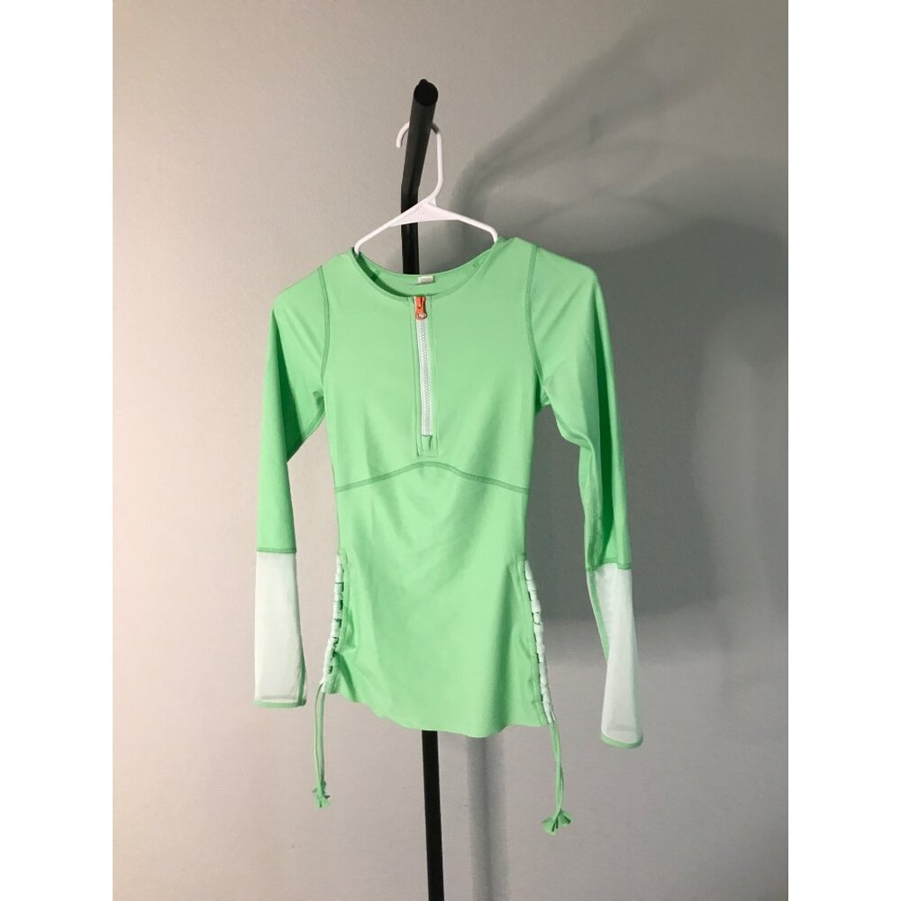 Lulu Lemon Water Surf Sand Rashie Dragon Fly Lemon Lime Green Swim Swimwear